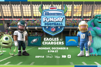 ‘Monsters Funday Football’ Is Coming December 8, Featuring Eagles-Chargers Set in the World of Pixarâ€™s Iconic ‘Monsters, Inc.’